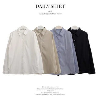 White Loose Fit Cotton Long Shirt