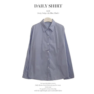 White Loose Fit Cotton Long Shirt