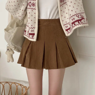 A-line mini pleated skort