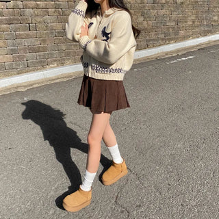 A-line mini pleated skort