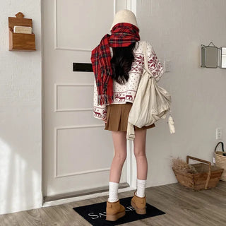 A-line mini pleated skort