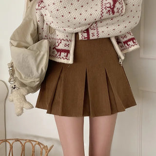 A-line mini pleated skort