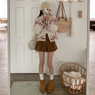 A-line mini pleated skort