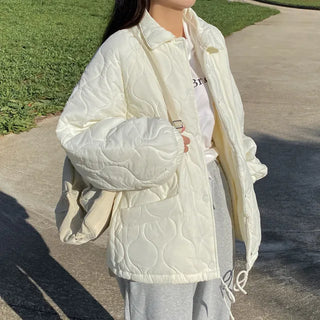 Quilted Color Fleece Fur Down Jacket