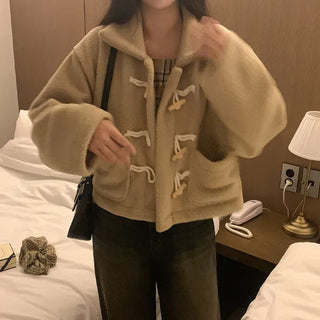 Duffle Button Fur Jacket