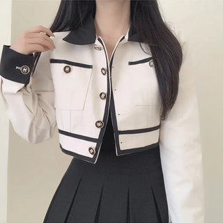 Two-tone cropped jacket