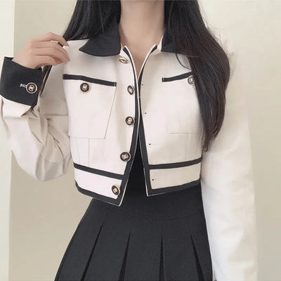 Two-tone cropped jacket
