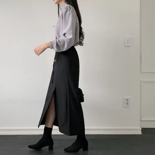 Slit long skirt
