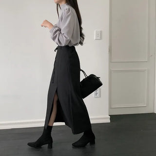 Slit long skirt