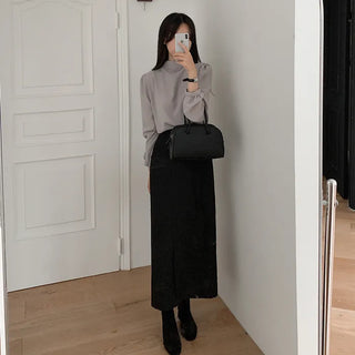 Slit long skirt