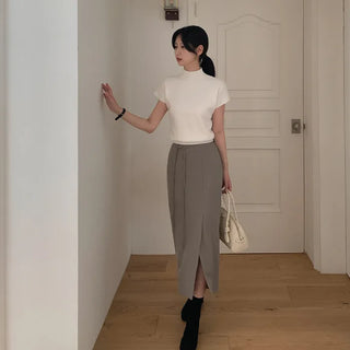Slit long skirt
