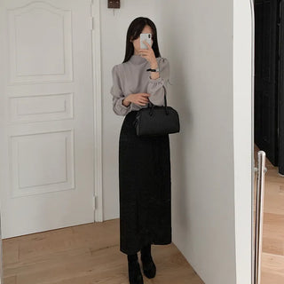 Slit long skirt