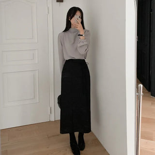 Slit long skirt