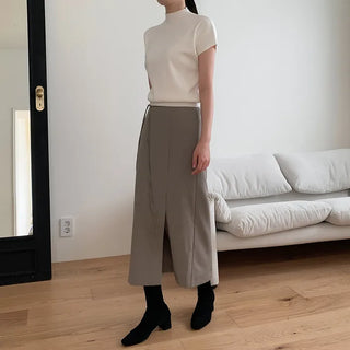Slit long skirt