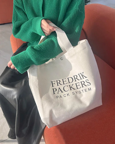 Lettering Big Cross Canvas Bag