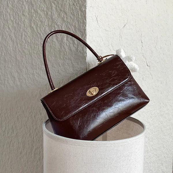 Crack Square Buckle Tote Bag (3 colors)