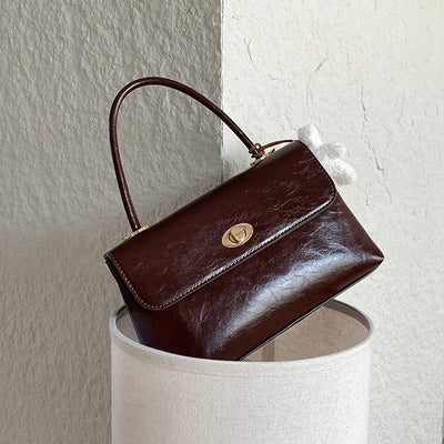 Crack Square Buckle Tote Bag (3 colors)