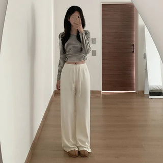 Striped Slim Cropped T-Shirt