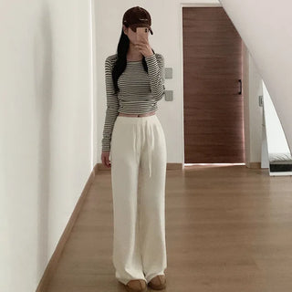 Striped Slim Cropped T-Shirt