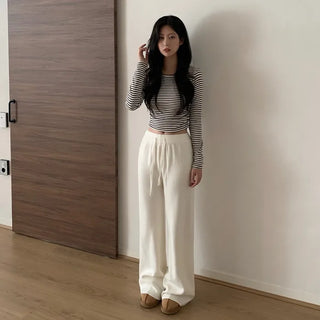 Striped Slim Cropped T-Shirt