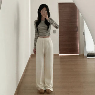 Striped Slim Cropped T-Shirt