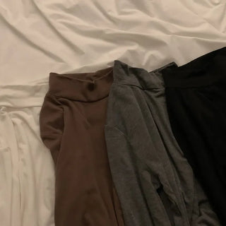 Half-neck side-slit T-shirt