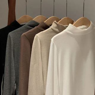 Half-neck long-sleeved T-shirt