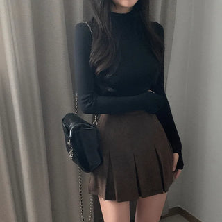 Half-neck long-sleeved T-shirt