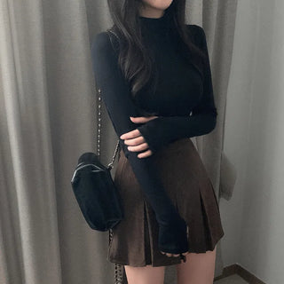 Half-neck long-sleeved T-shirt