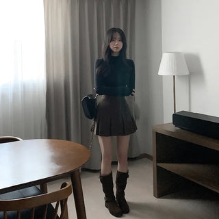 Half-neck long-sleeved T-shirt