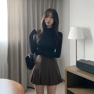 Half-neck long-sleeved T-shirt