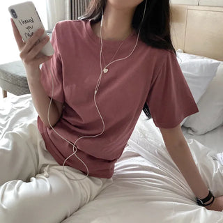 Layered Inner Round Short-Sleeve T-Shirt