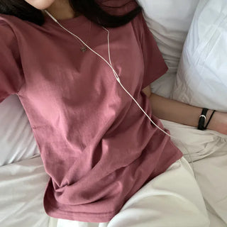 Layered Inner Round Short-Sleeve T-Shirt