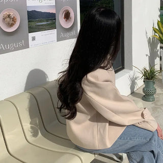 Raglan Loose Fit Collar Short Coat