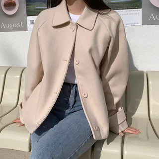 Raglan Loose Fit Collar Short Coat