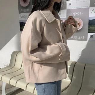 Raglan Loose Fit Collar Short Coat