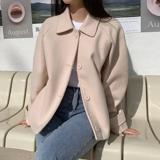 Raglan Loose Fit Collar Short Coat