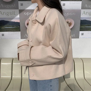 Raglan Loose Fit Collar Short Coat