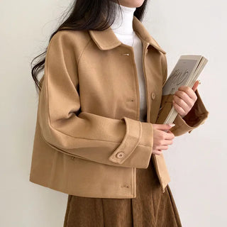 Raglan Loose Fit Collar Short Coat