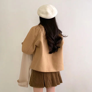 Raglan Loose Fit Collar Short Coat