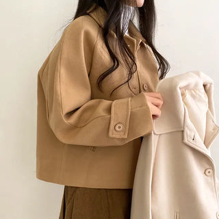Raglan Loose Fit Collar Short Coat