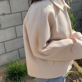 Raglan Loose Fit Collar Short Coat