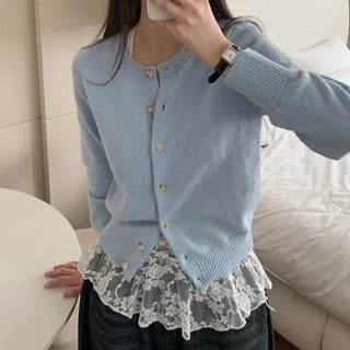 Layered Basic Pastel Knit Cardigan