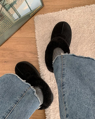 Platform warm sheepskin boots