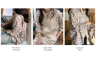 Pastel check shirt in 2 colors!