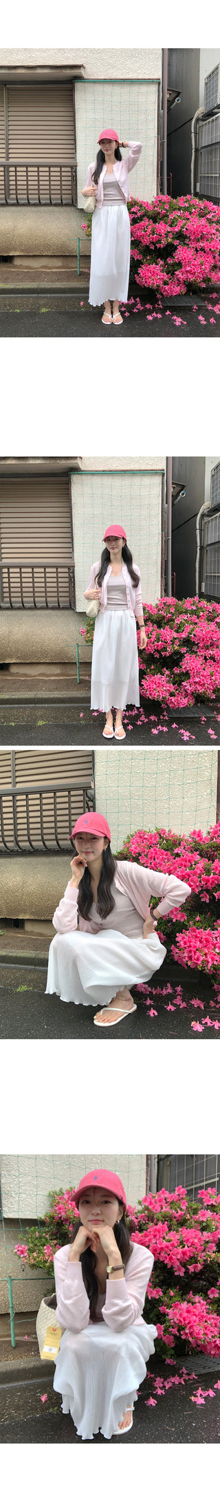 [2 colors] Elastic waist long skirt