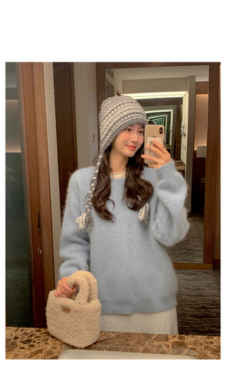 (9 colors) Wool Round Neck Knit