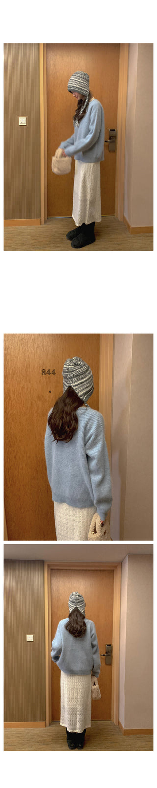 (9 colors) Wool Round Neck Knit