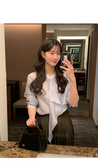 (3 colors) Ruffle Blouse