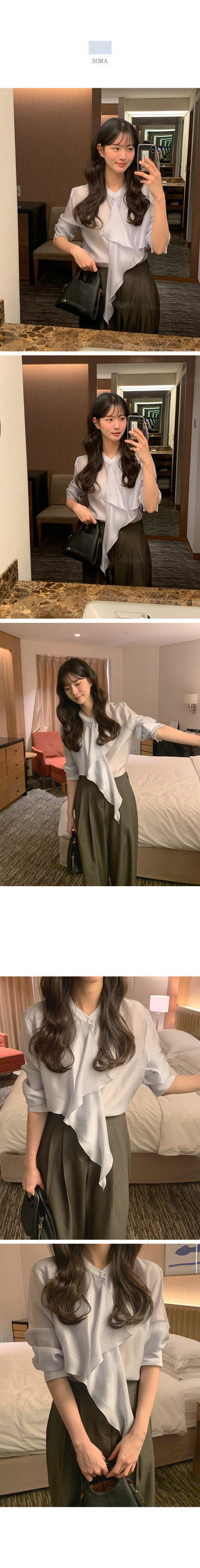 (3 colors) Ruffle Blouse